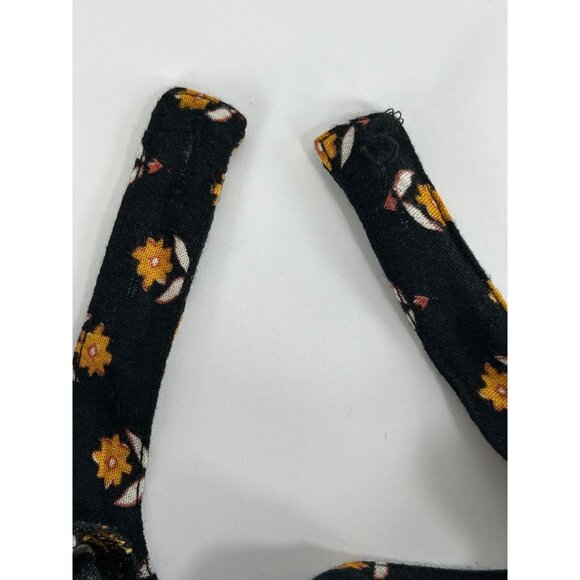 BILLABONG Open Heart Romper Sz L Orange Floral Open Back Tie Romper Boho Summer - Picture 8 of 11